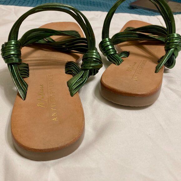 Excellent Condition, SZ 7, Anthropologie, Matisse Mystic, Green Leather Sandals - Picture 4 of 4